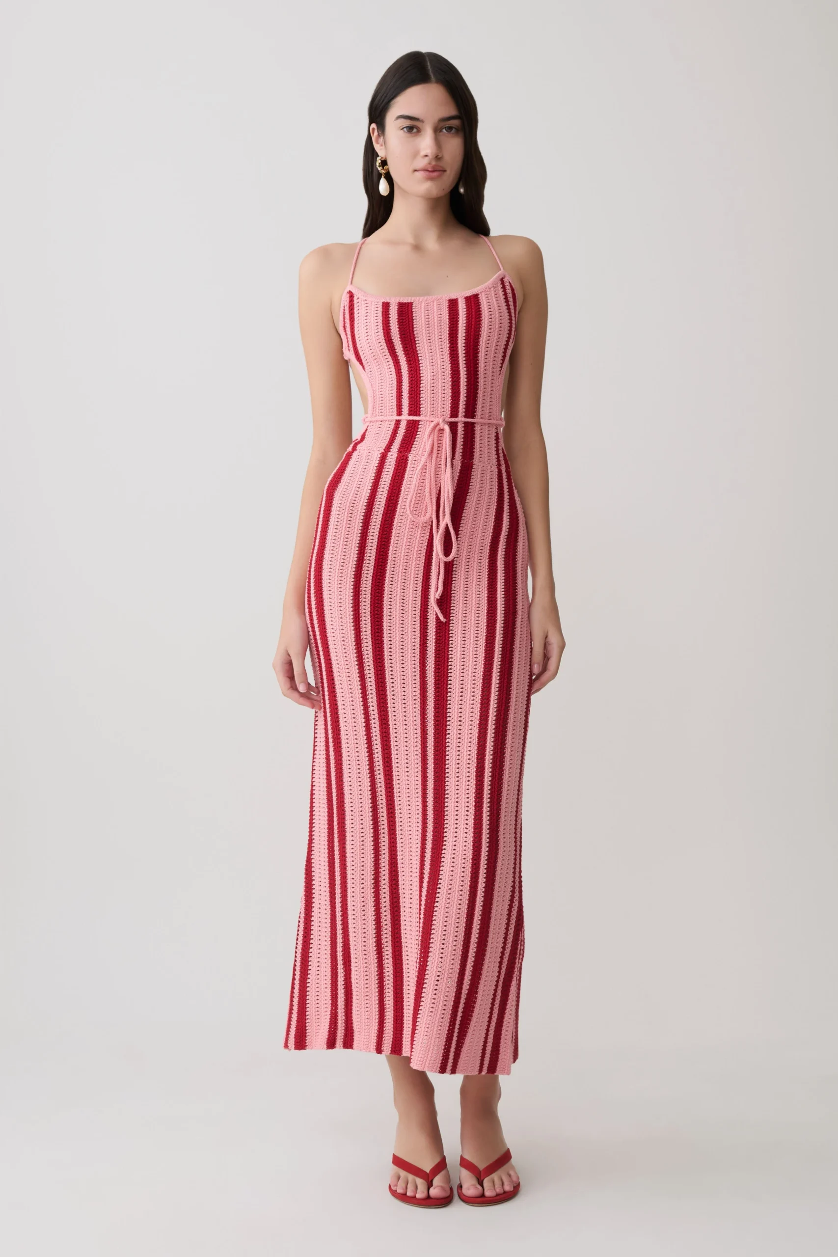 ShepherdCrochet Halter Maxi Dress - Pink