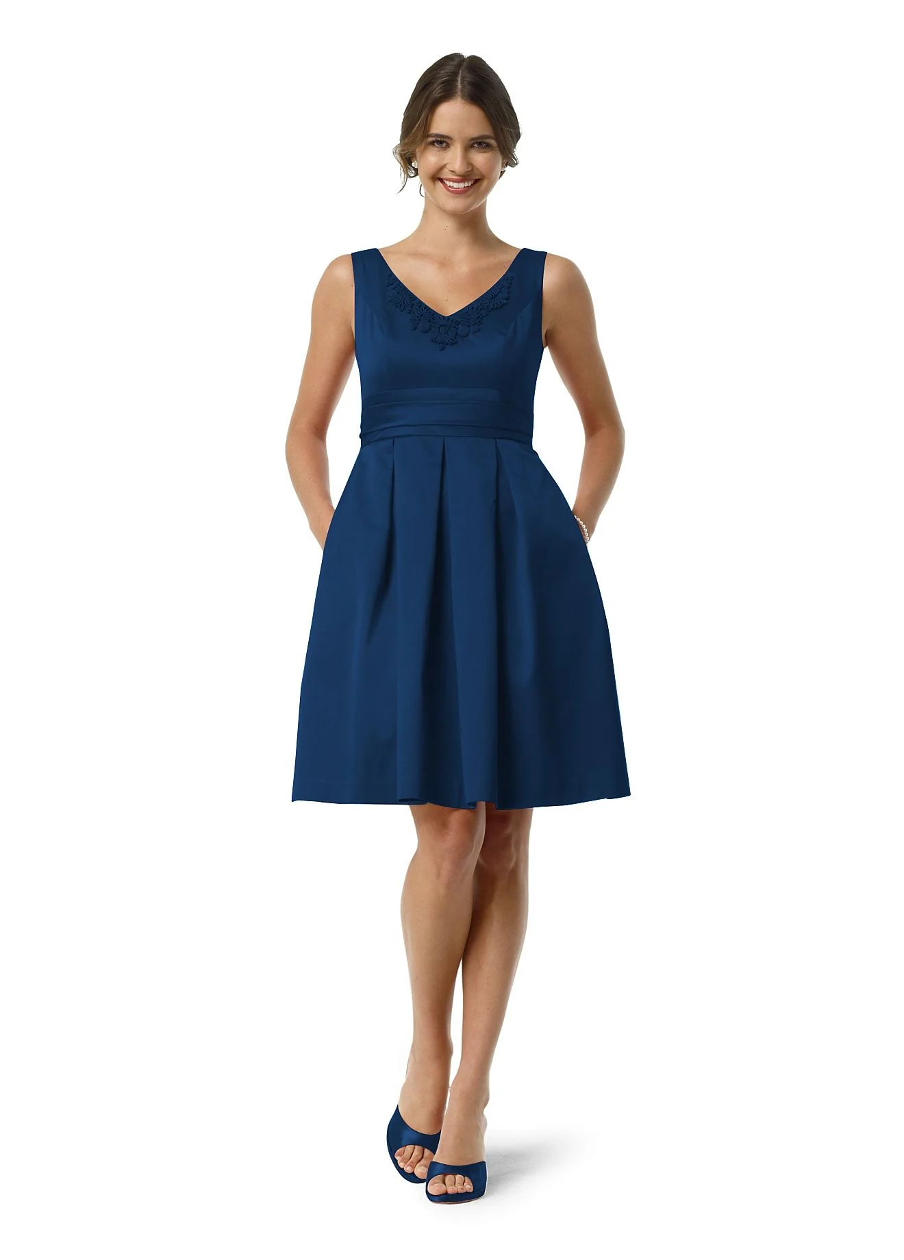 Short Cotton Dress with Soutache Detailing