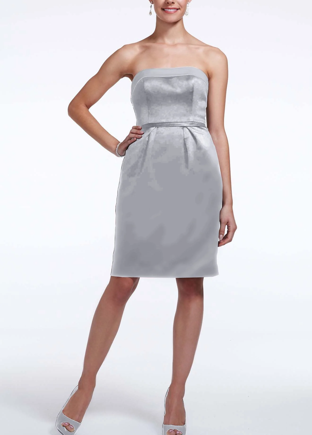 Short Satin Dress with Back Bow Detail