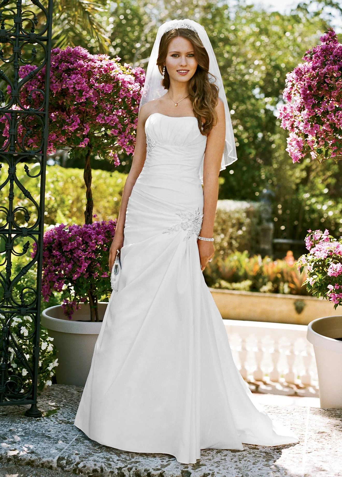 Side Draped Fit and Flare Gown