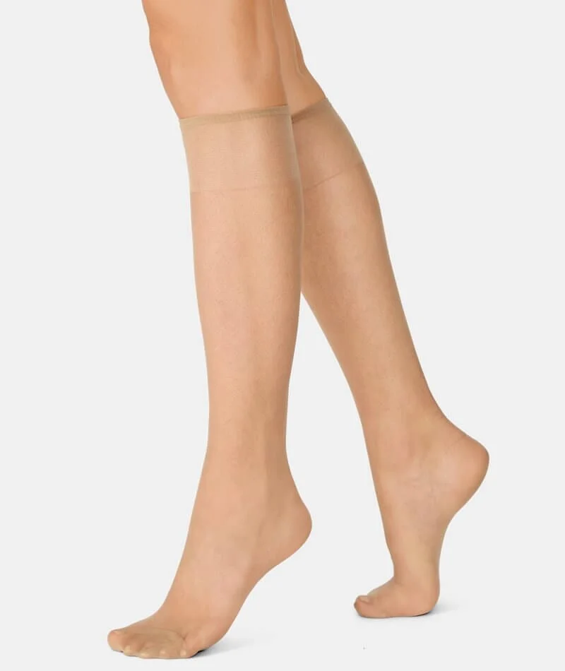Silky Elastane Knee Hi's (2Pair)