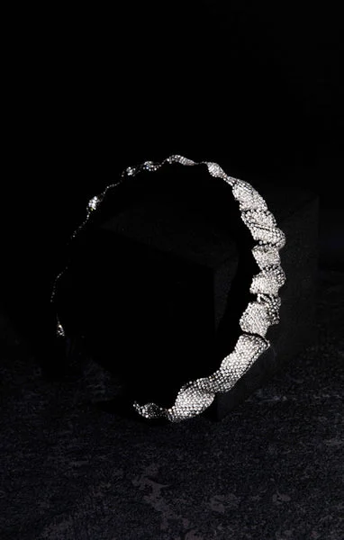 Silver Diamante Swirl Embellished Headband - Uliana