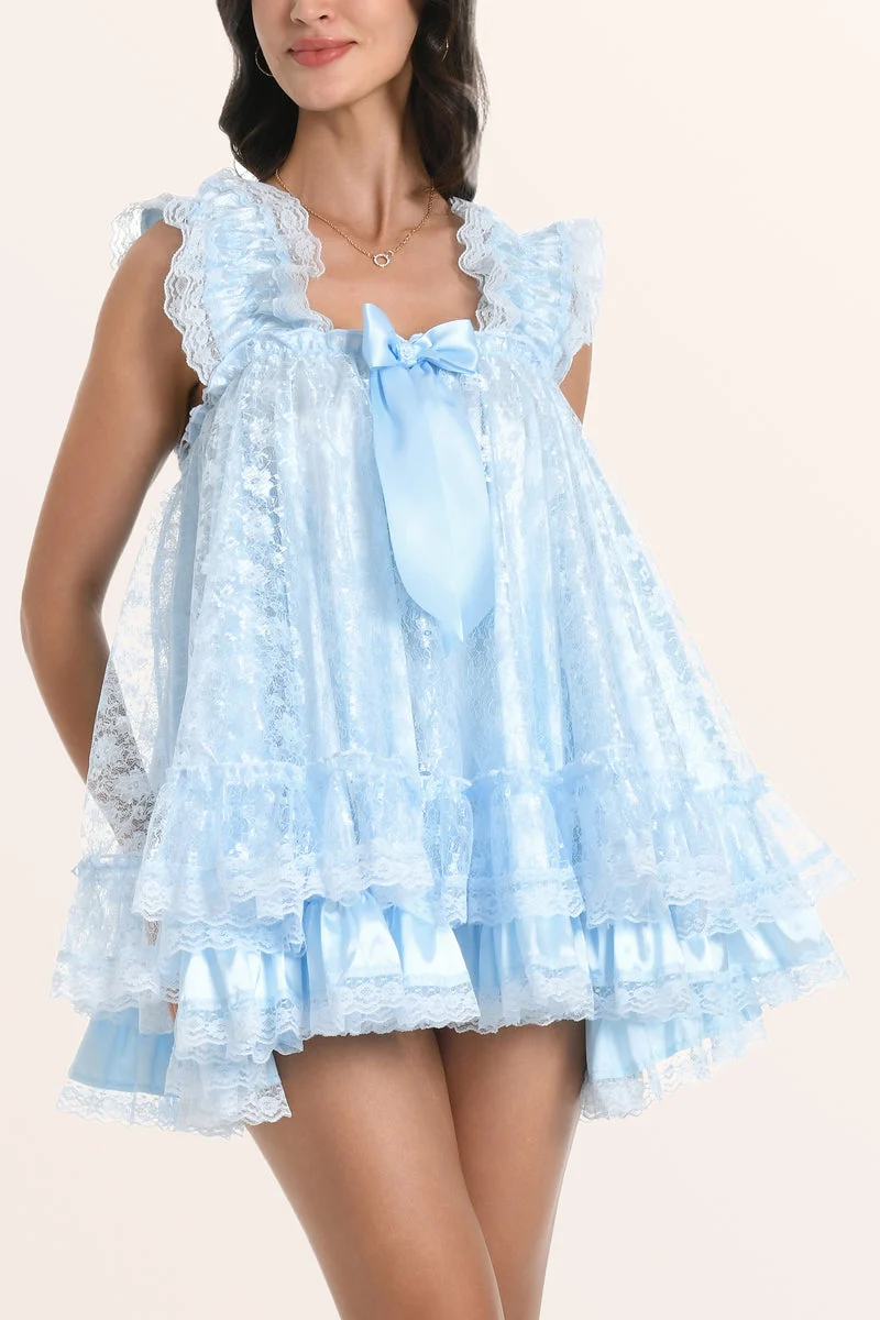 Sissy Satin Lacy Babydoll