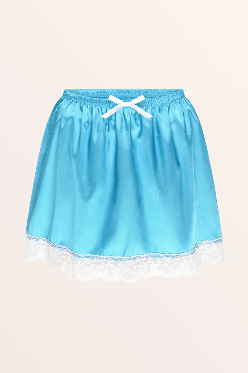 Sissy Satin Lacy Dolly Skirt