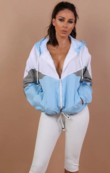 Sky Blue Windbreaker Jacket - Willa