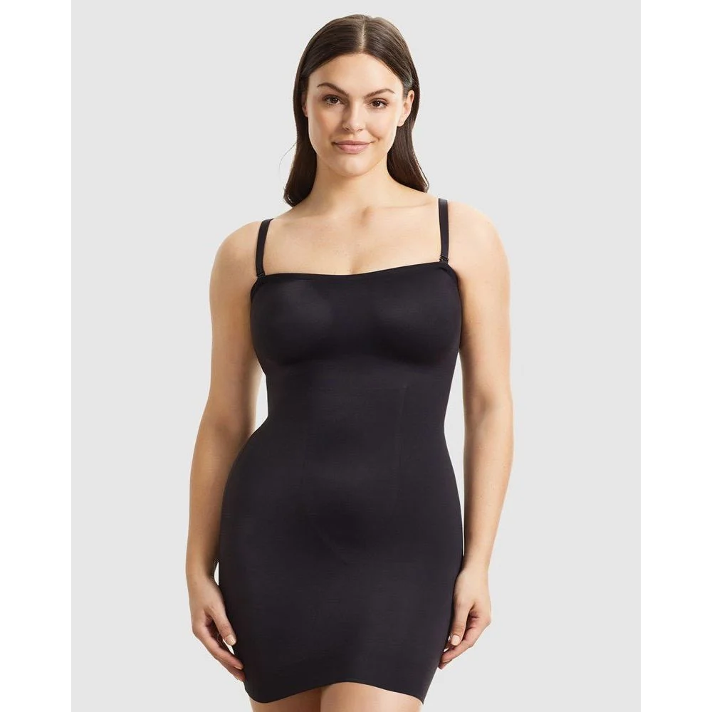 Sleek Essentials Convertible-to-Strapless Shaper Slip-Black