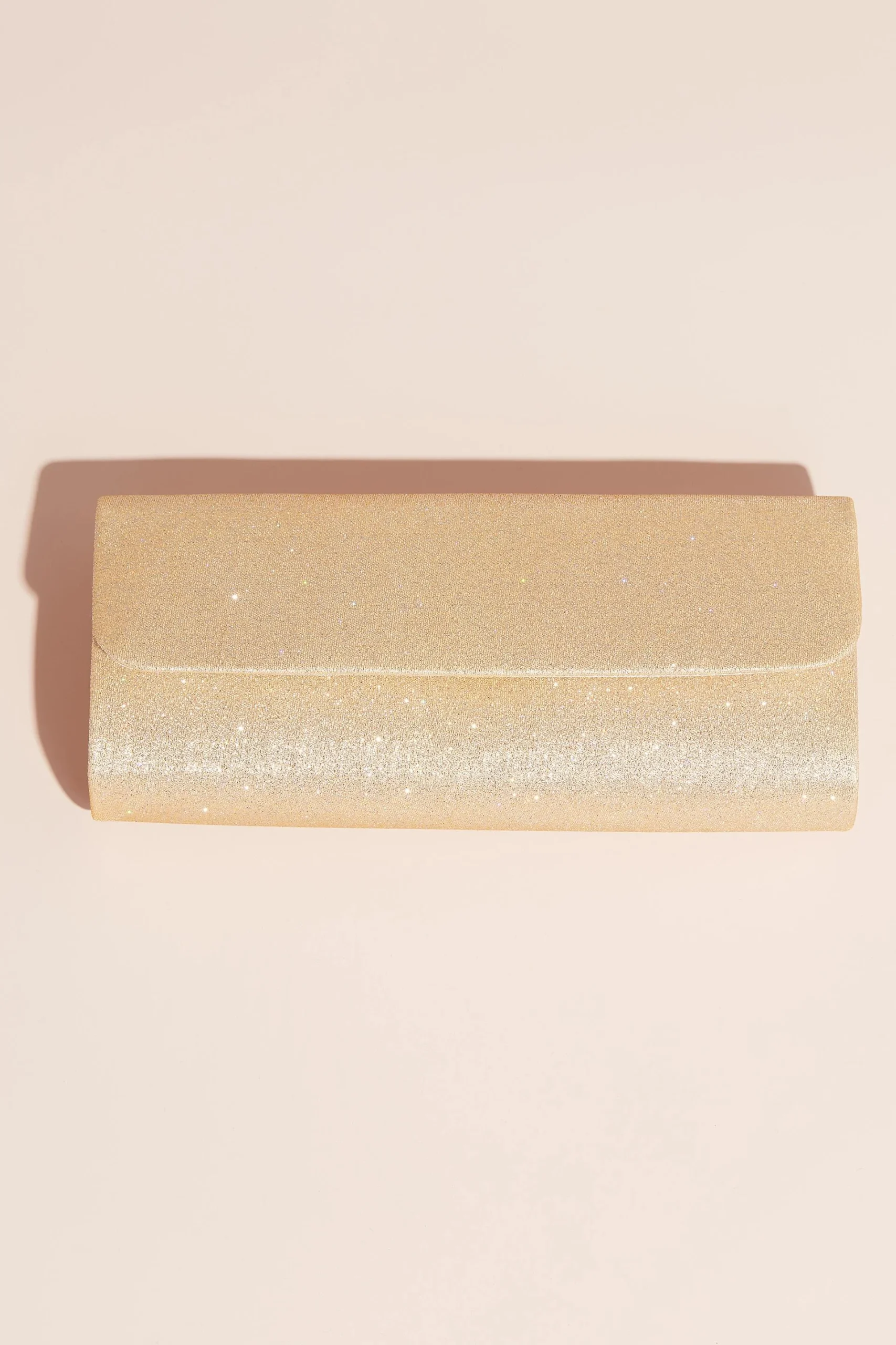 Sleek Metallic Glitter Foldover Clutch