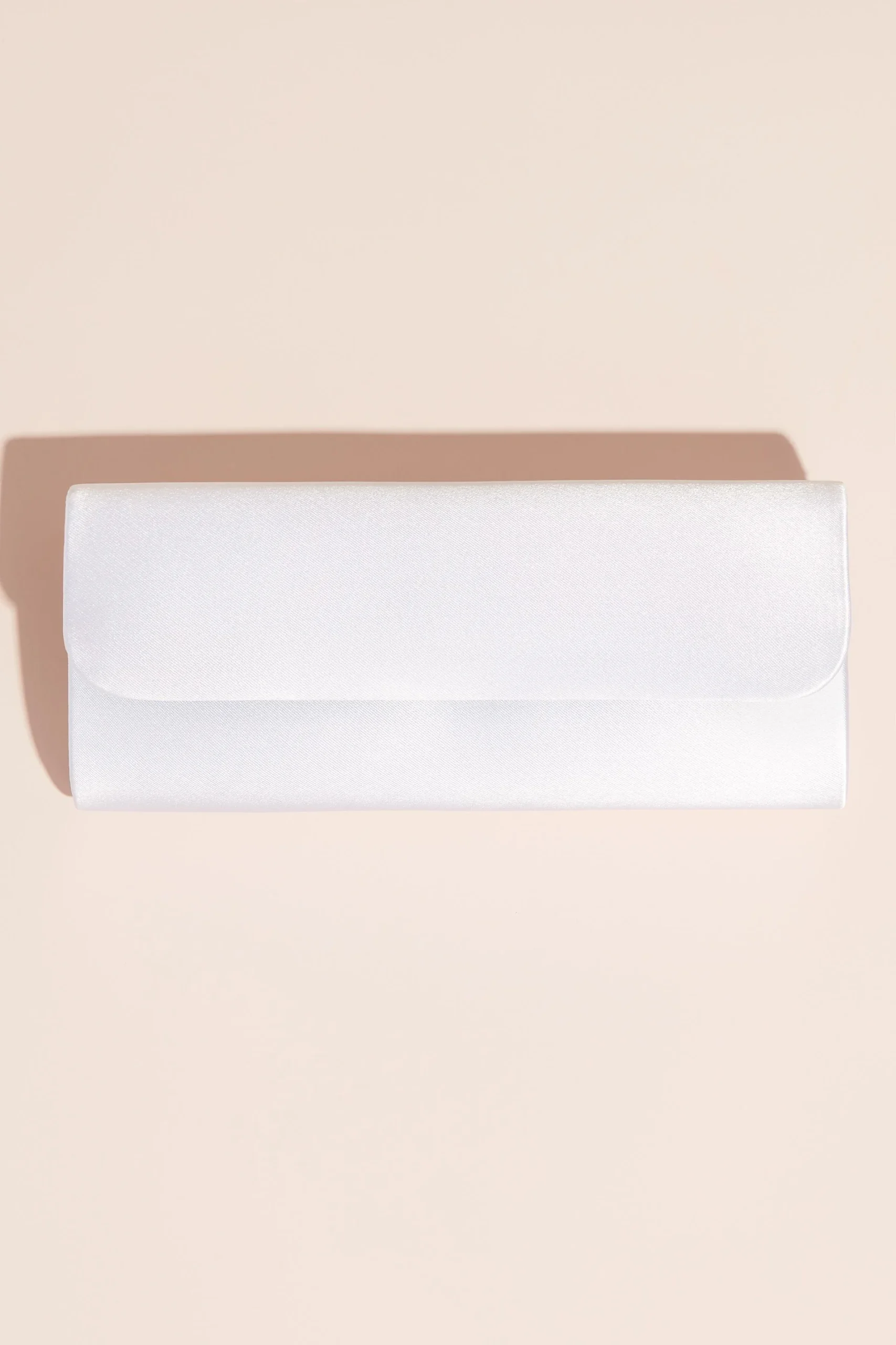 Sleek Satin Dyeable Foldover Clutch