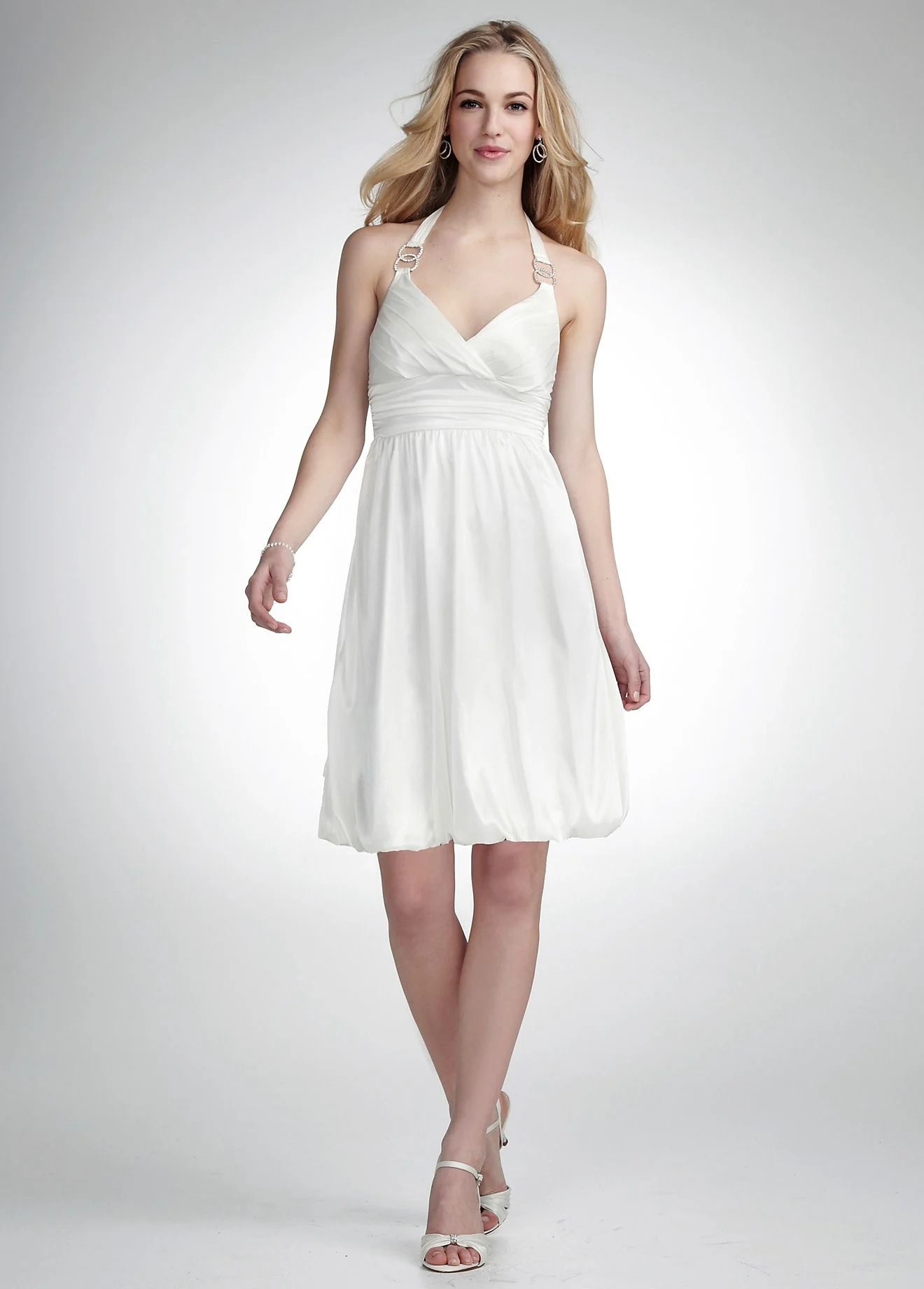 Sleeveless Silky Knit Short Dress with Bubble Hem