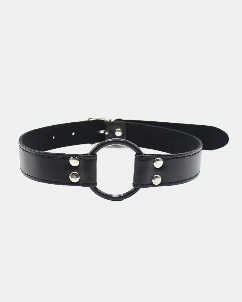 SM Supplies Leather Handcuffs Neck Collar With Chain