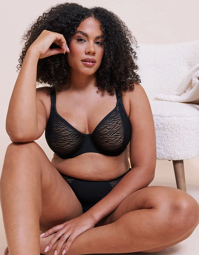 Smoothie Lace Moulded Balcony Bra Black