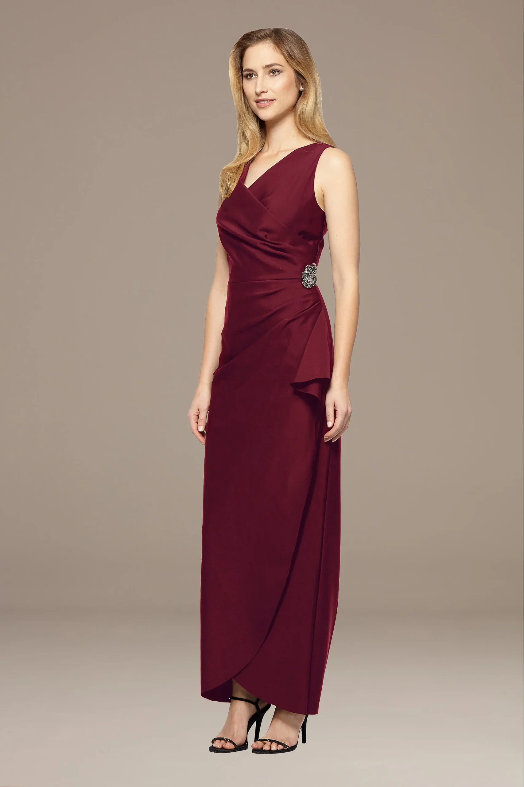 Smoothing Compression Knit Mock Wrap Gown