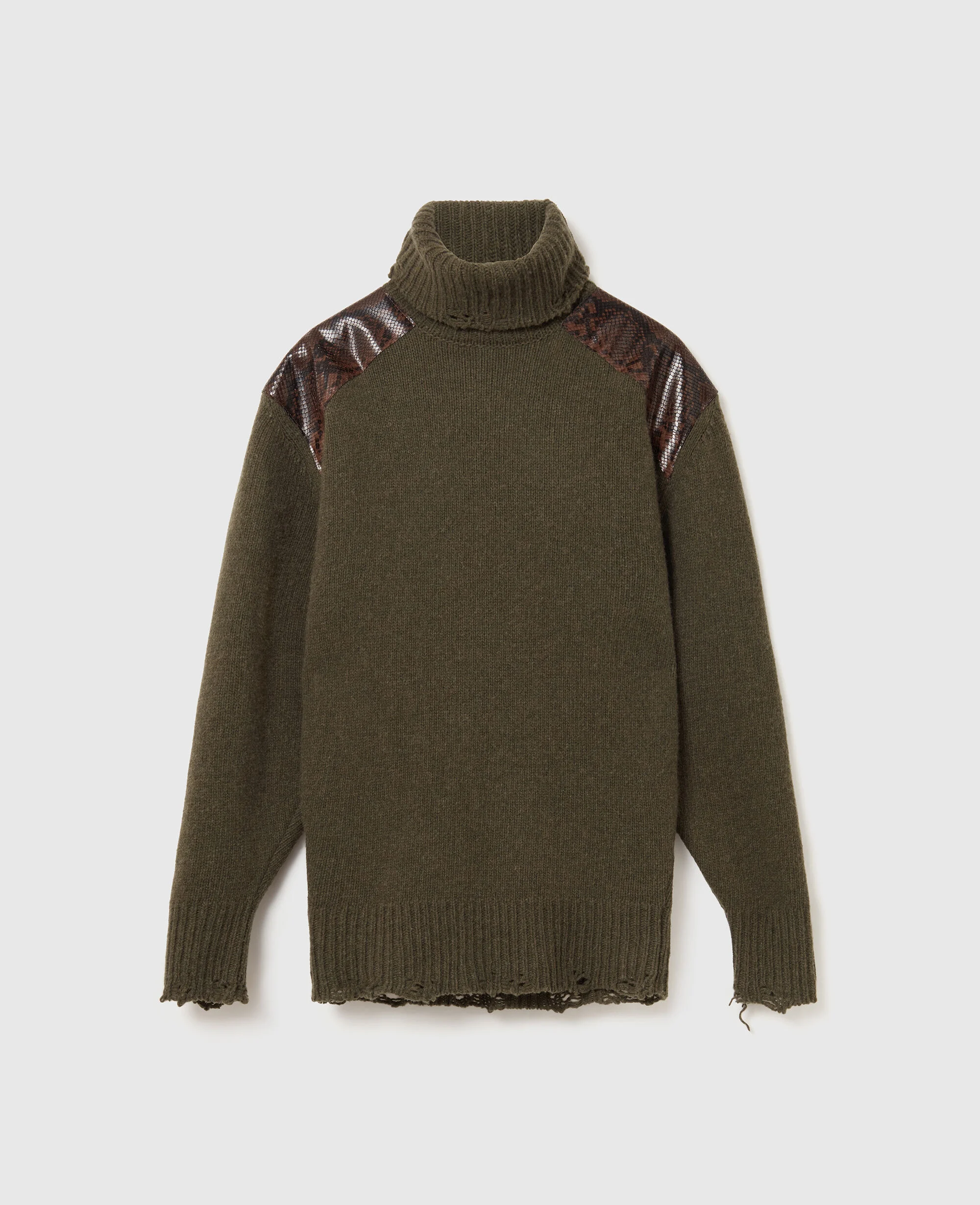 Snake Panel Turtleneck Jumper