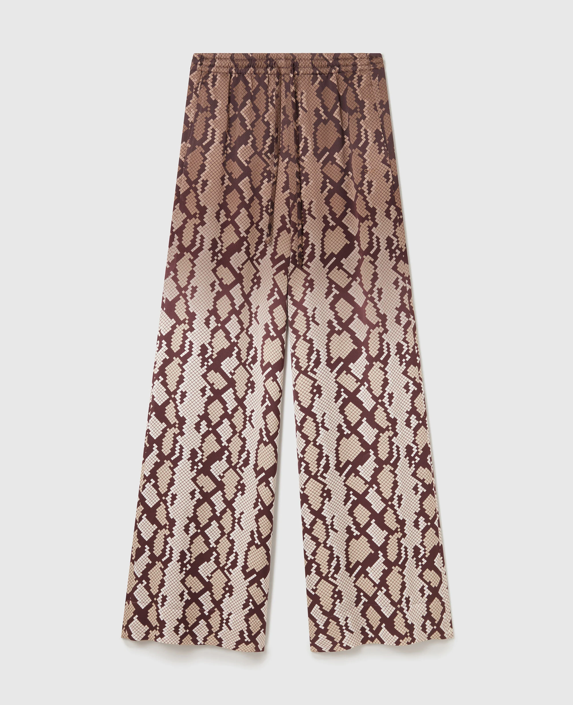 Snake Print Oversized Drawtstring Trousers