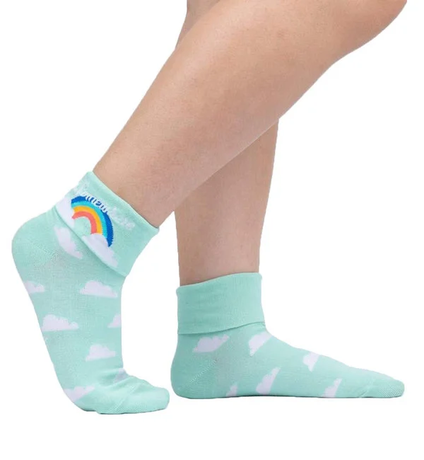 SOCK it to me 2-Way Turn Cuff Crew Socks (SITMCUFF) - Somewhere Over the Rainbow