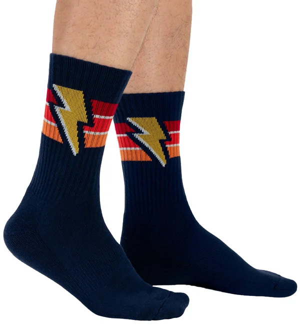 SOCK it to me Athletic Ribbed Crew Socks (SITMRCS) - Thunderstruck (Navy)
