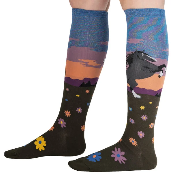 SOCK it to me Unisex Knee High Socks (SITMKHS) - Black Beauty