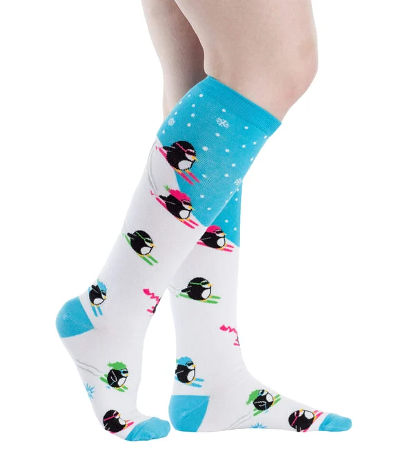 SOCK it to me Unisex Knee High Socks (SITMKHS) - Downhill Penguins