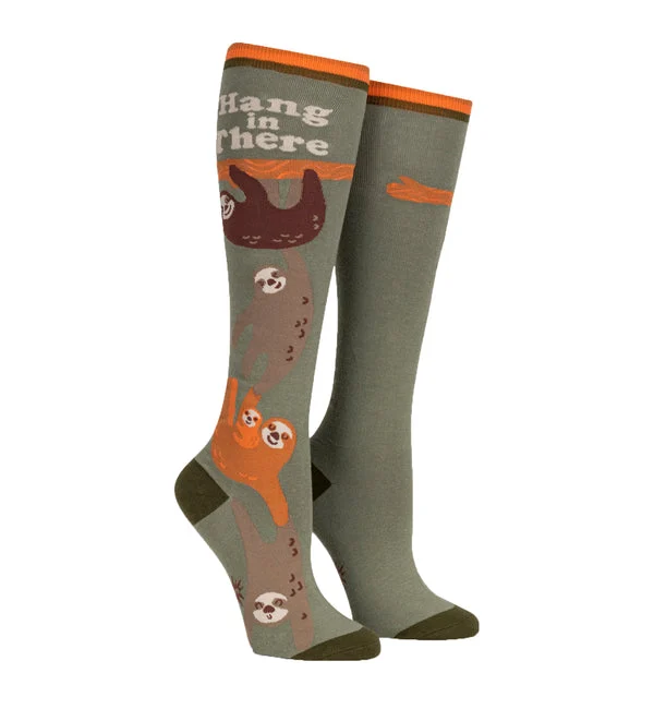 SOCK it to me Unisex Knee High Socks (SITMKHS) - Hang in There