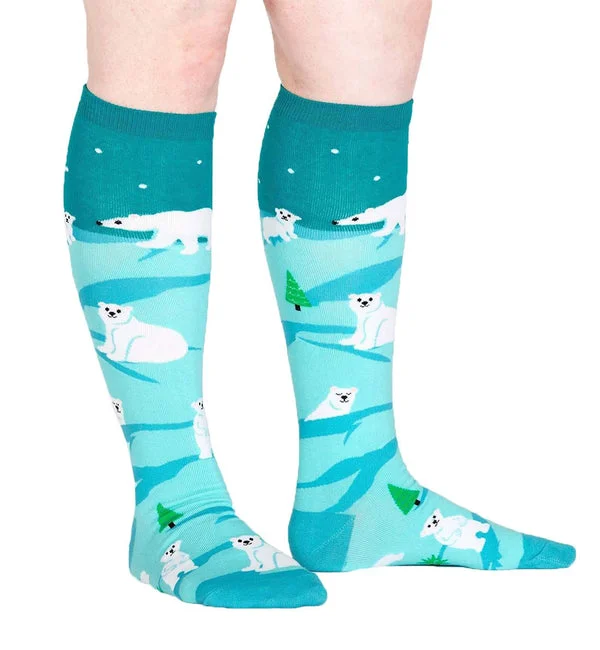 SOCK it to me Unisex Knee High Socks (SITMKHS) - Polar Bear Stare
