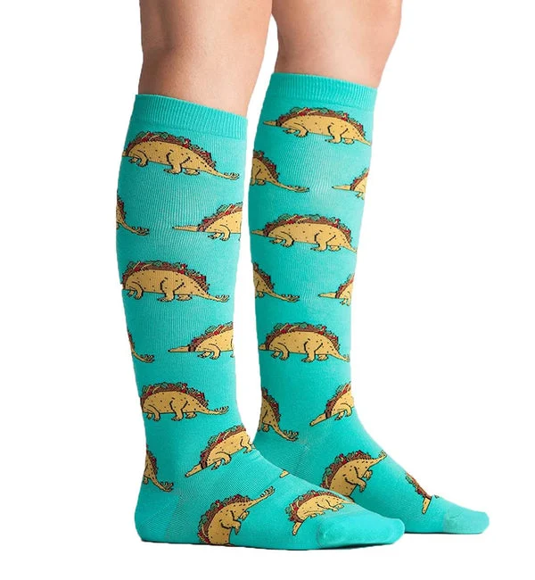 SOCK it to me Unisex Knee High Socks (SITMKHS) - Tacosaurus