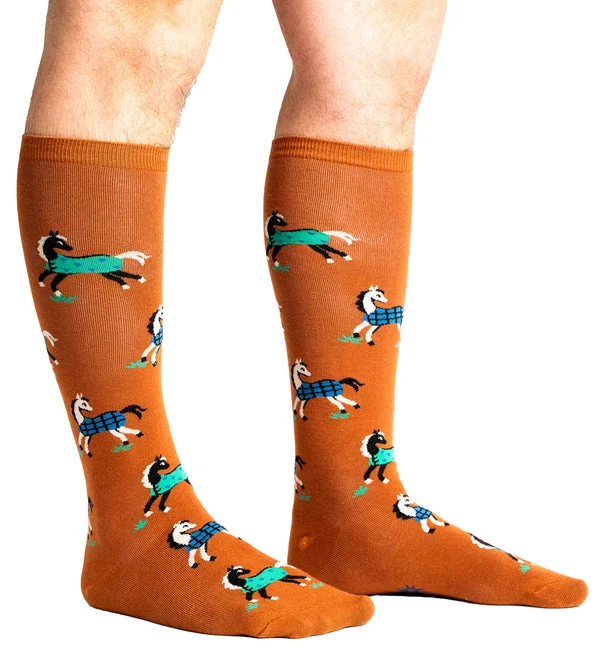 SOCK it to me Unisex Stretch-It Knee High Socks (SITMKHSIS) - Horses Keep Me Stable