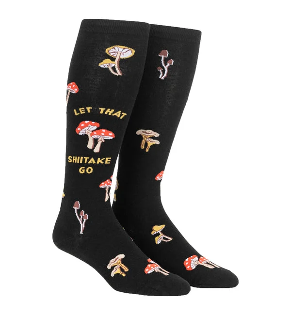 SOCK it to me Unisex Stretch-It Knee High Socks (SITMKHSIS) - Let That Shiitake Go