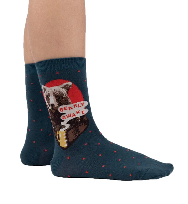 SOCK it to me Women's Crew Socks (SITMWCS) - Bearly Awake