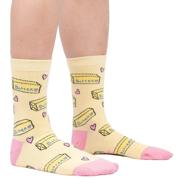 SOCK it to me Women's Crew Socks (SITMWCS) - Butter Me Up