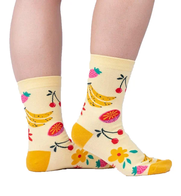 SOCK it to me Women's Crew Socks (SITMWCS) - Fruity Bloom