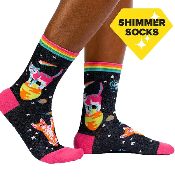 SOCK it to me Women's Crew Socks (SITMWCS) - Space Cats