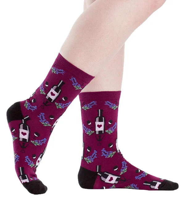 SOCK it to me Women's Crew Socks (SITMWCS) - Wine