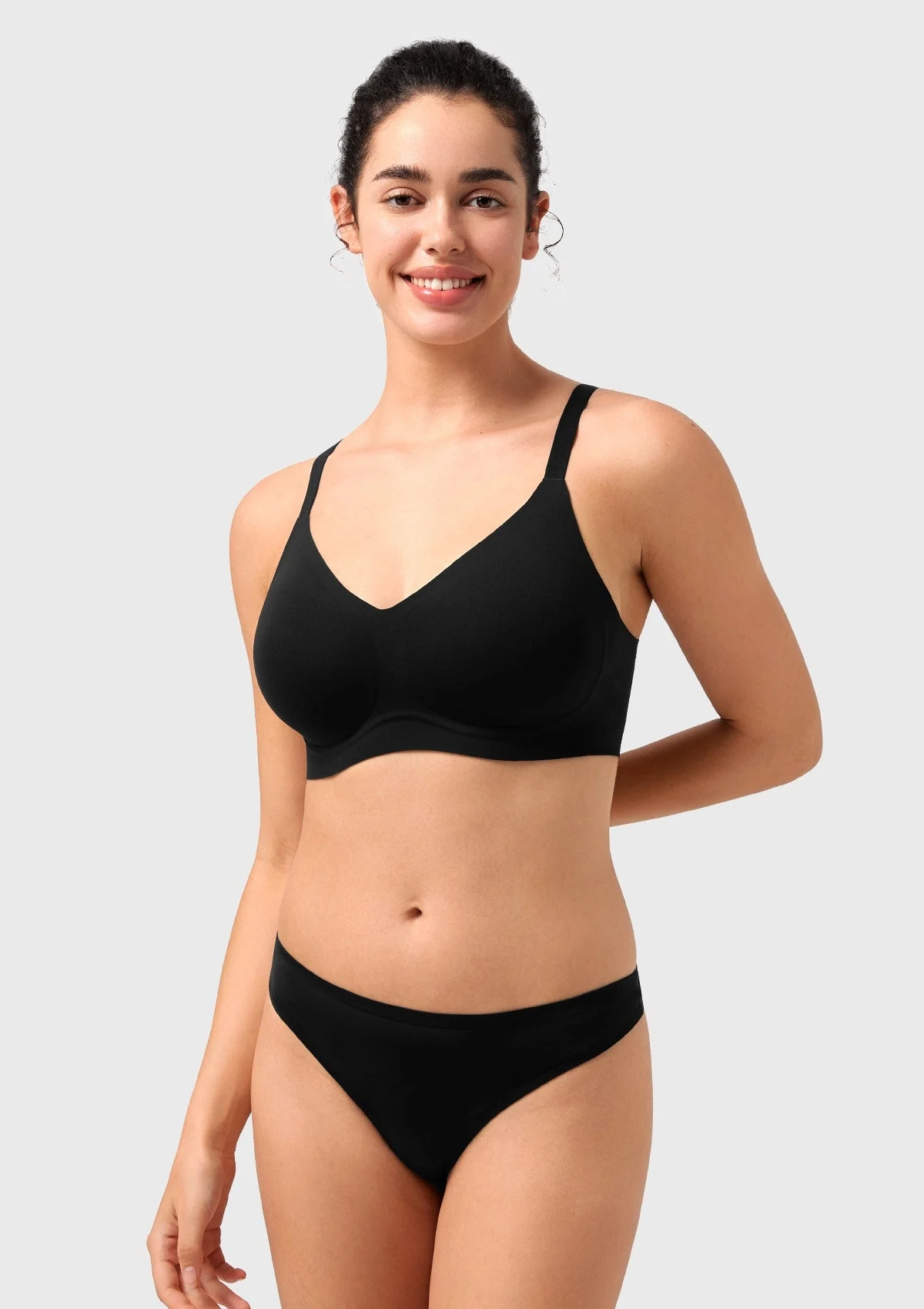 Songful CloudSoft Wireless ComfortV-Neck Seamless Full Coverage Supportive T-shirt Bra
