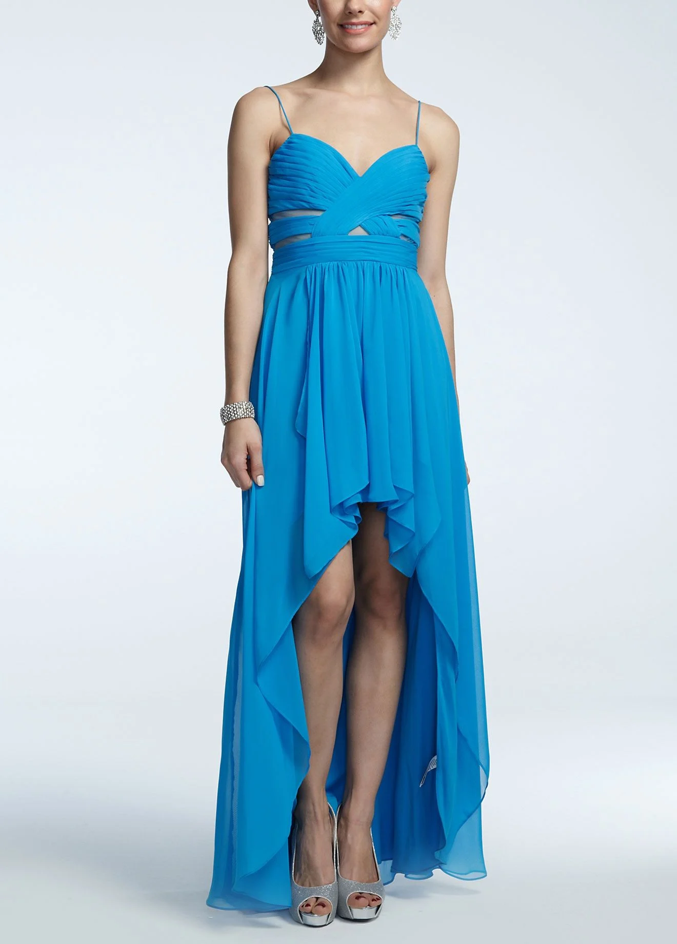 Spaghetti Strap High Low Prom Dress