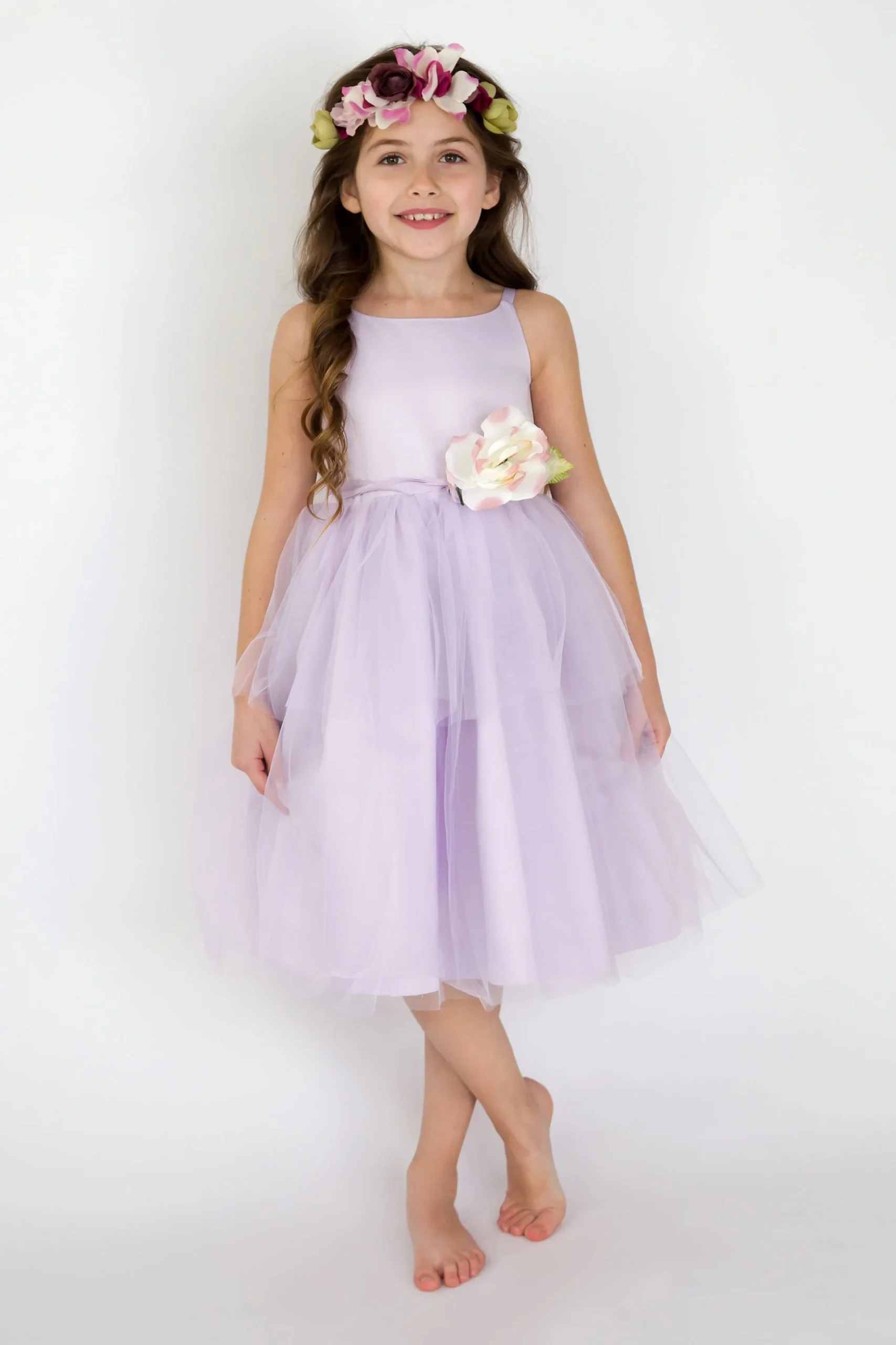 Spaghetti-Strap Tulle Flower Girl Dress