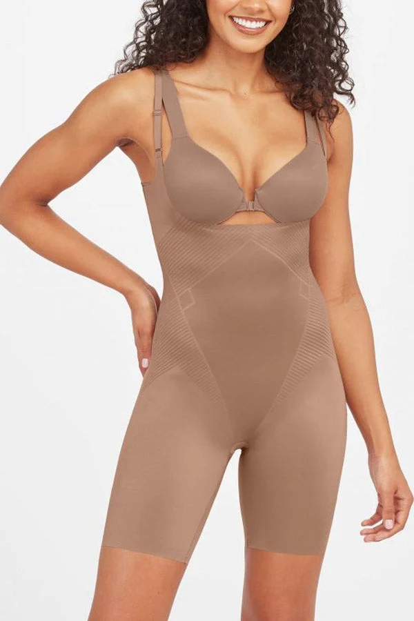 Spanxshape Invisible Open Bust Mid Thigh Bodysuit