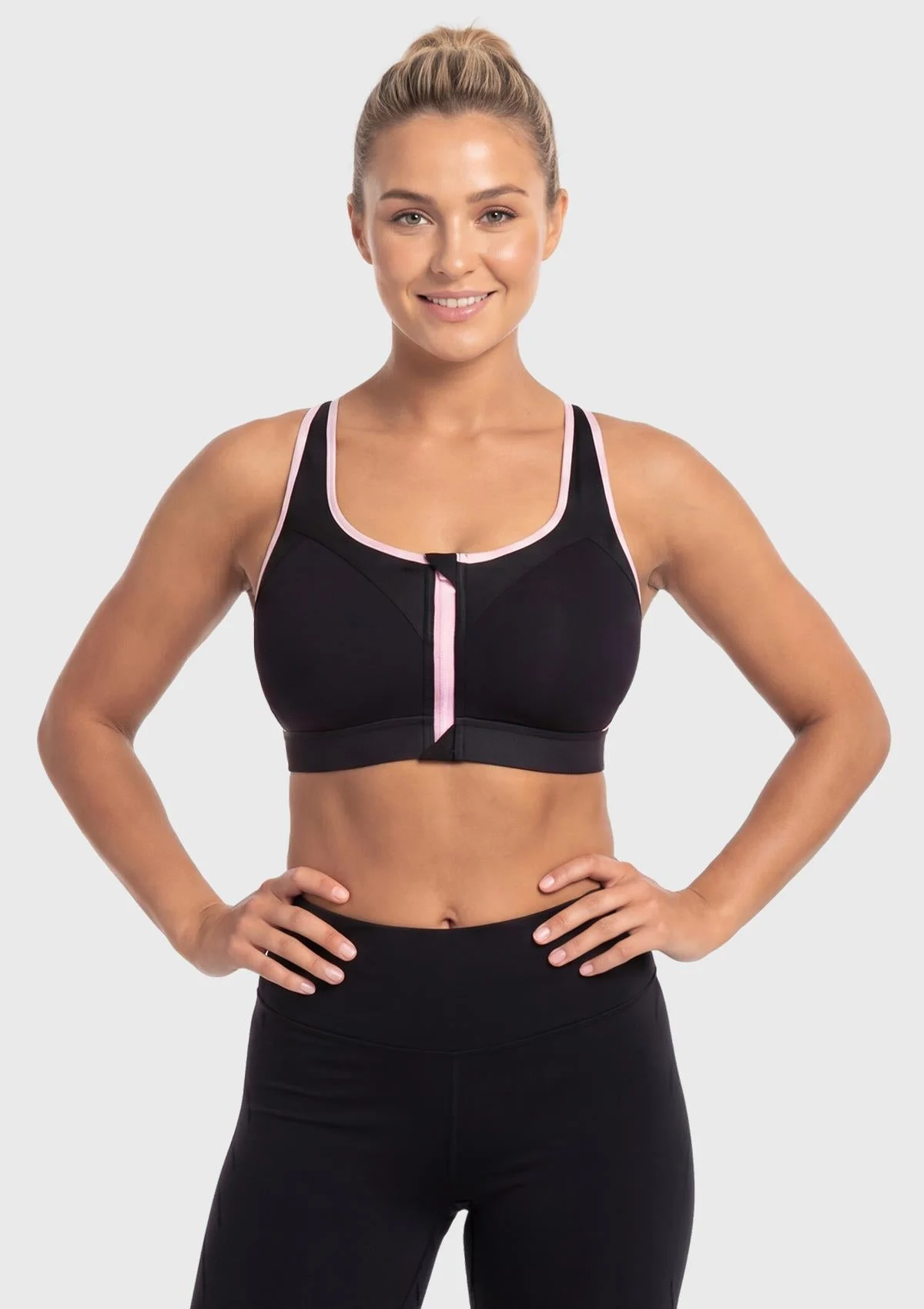 Speed Race Plus Size Front-Zip High Impact Sports Bra