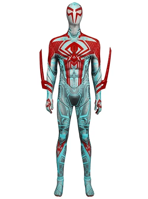 Spiderman 2099 Pattern Halloween Cosplay Costume Bodysuit Full Set