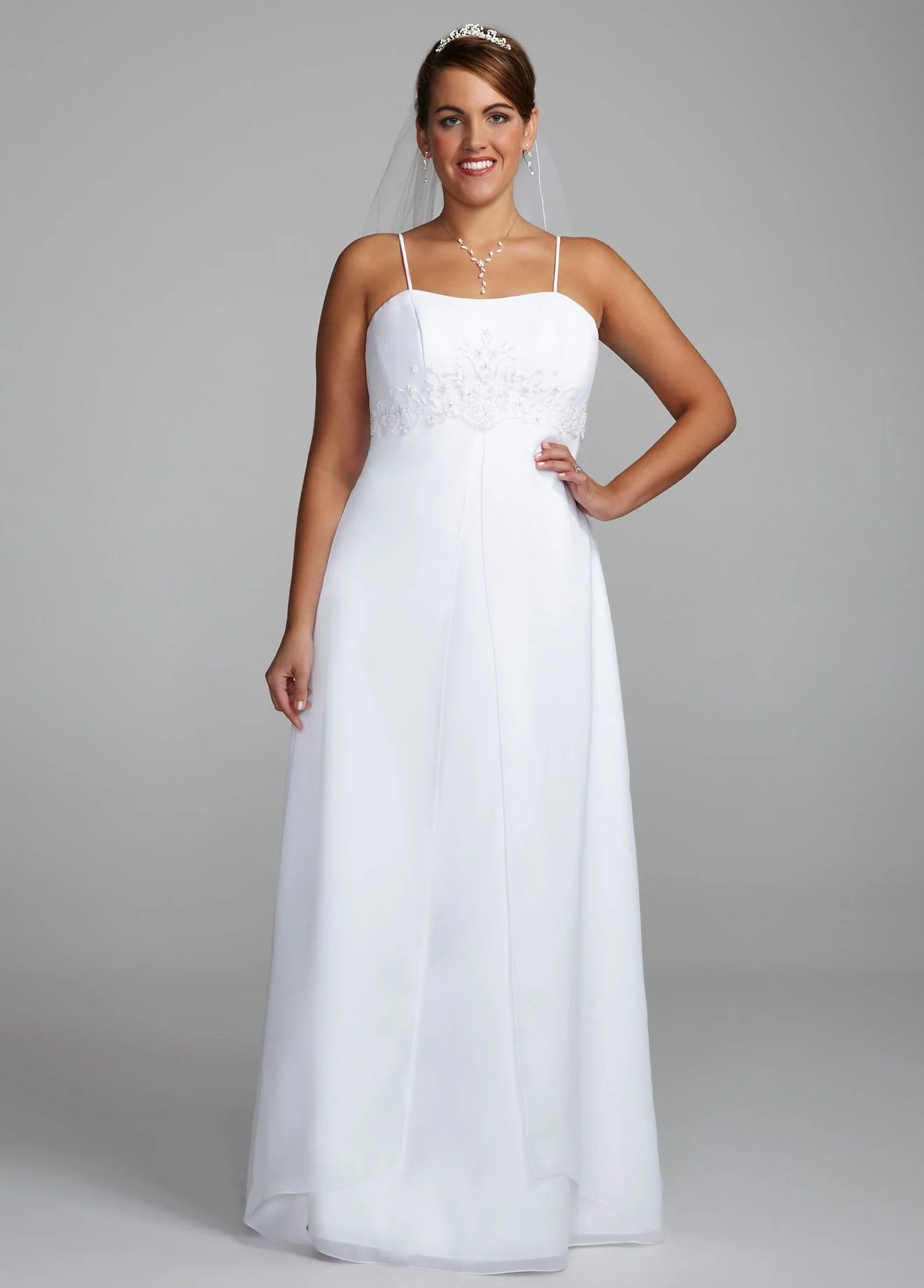 Split Front Spaghetti Strap Chiffon Gown
