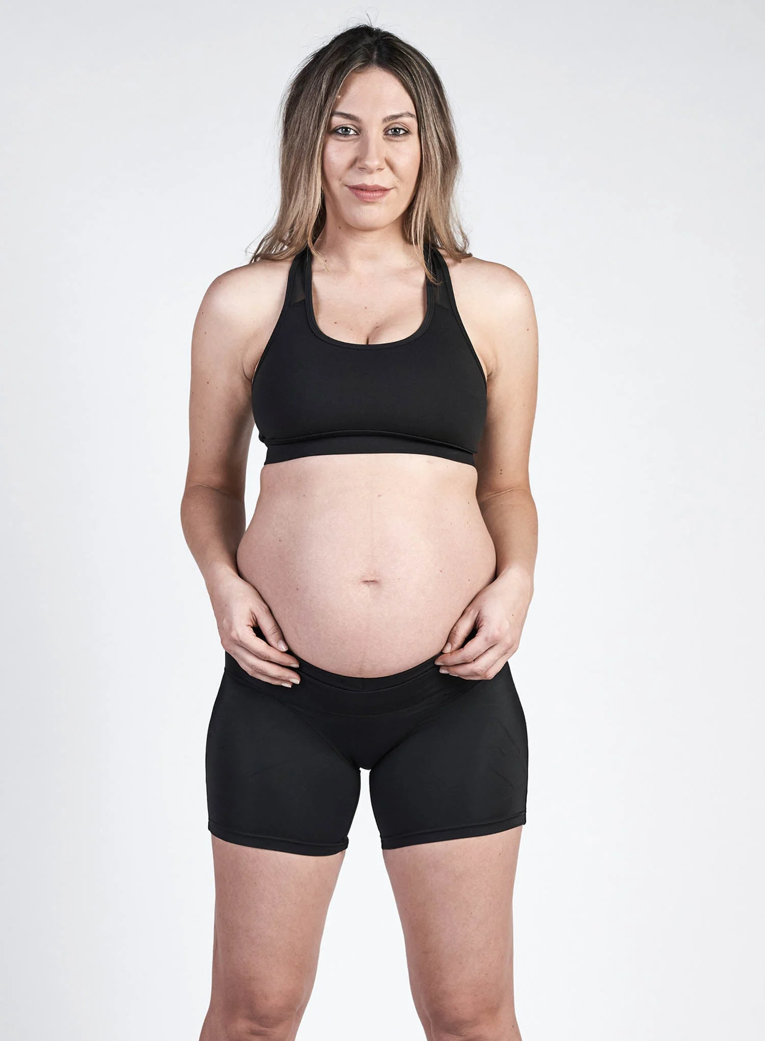 SRC: Compression Pregnancy Mini Shorts Black