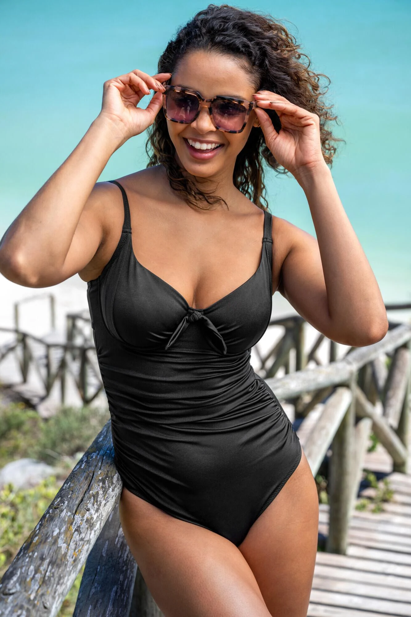 St Kitts Underwired Non-Padded Swimsuit - Black