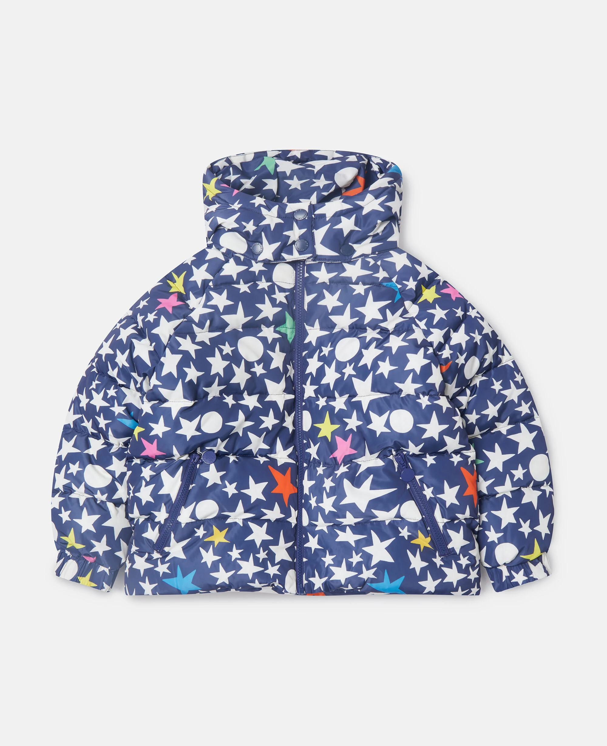 Star Print Hooded Puffer Coat