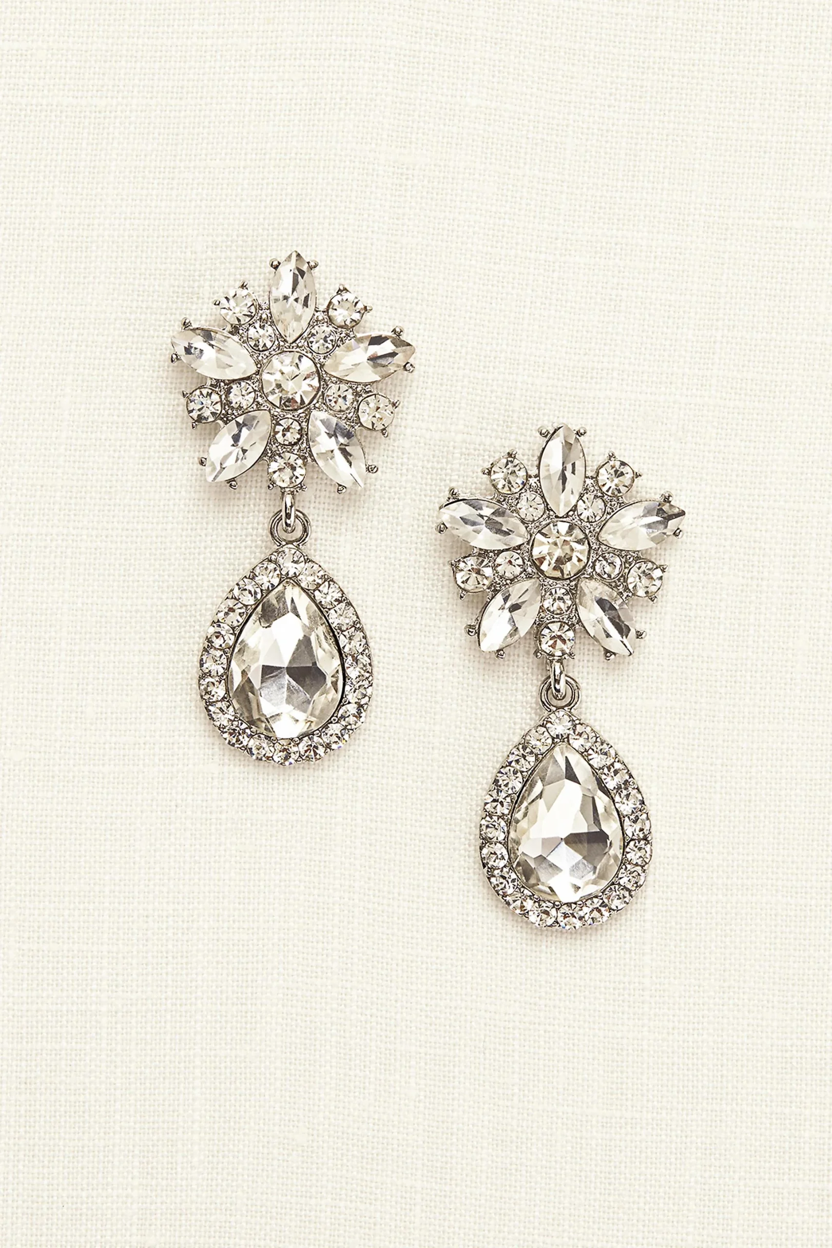 Starburst Crystal Teardrop Earrings