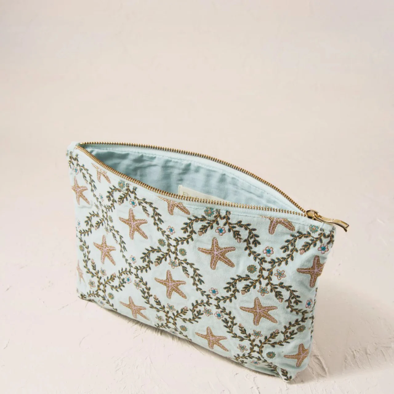 Starfish Garden Velvet Everyday Pouch