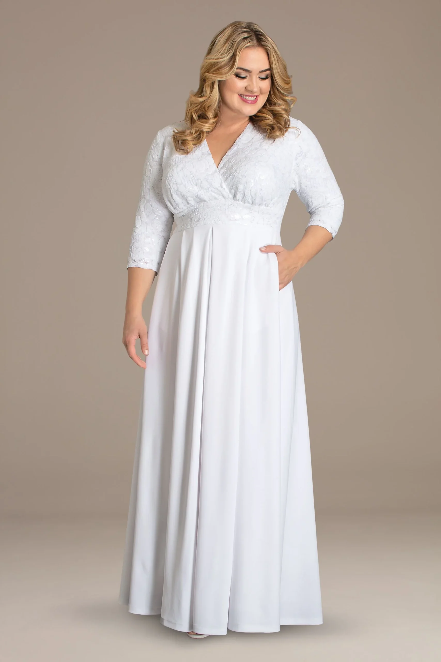 Starlight Sequin Plus Size A-Line Wedding Gown