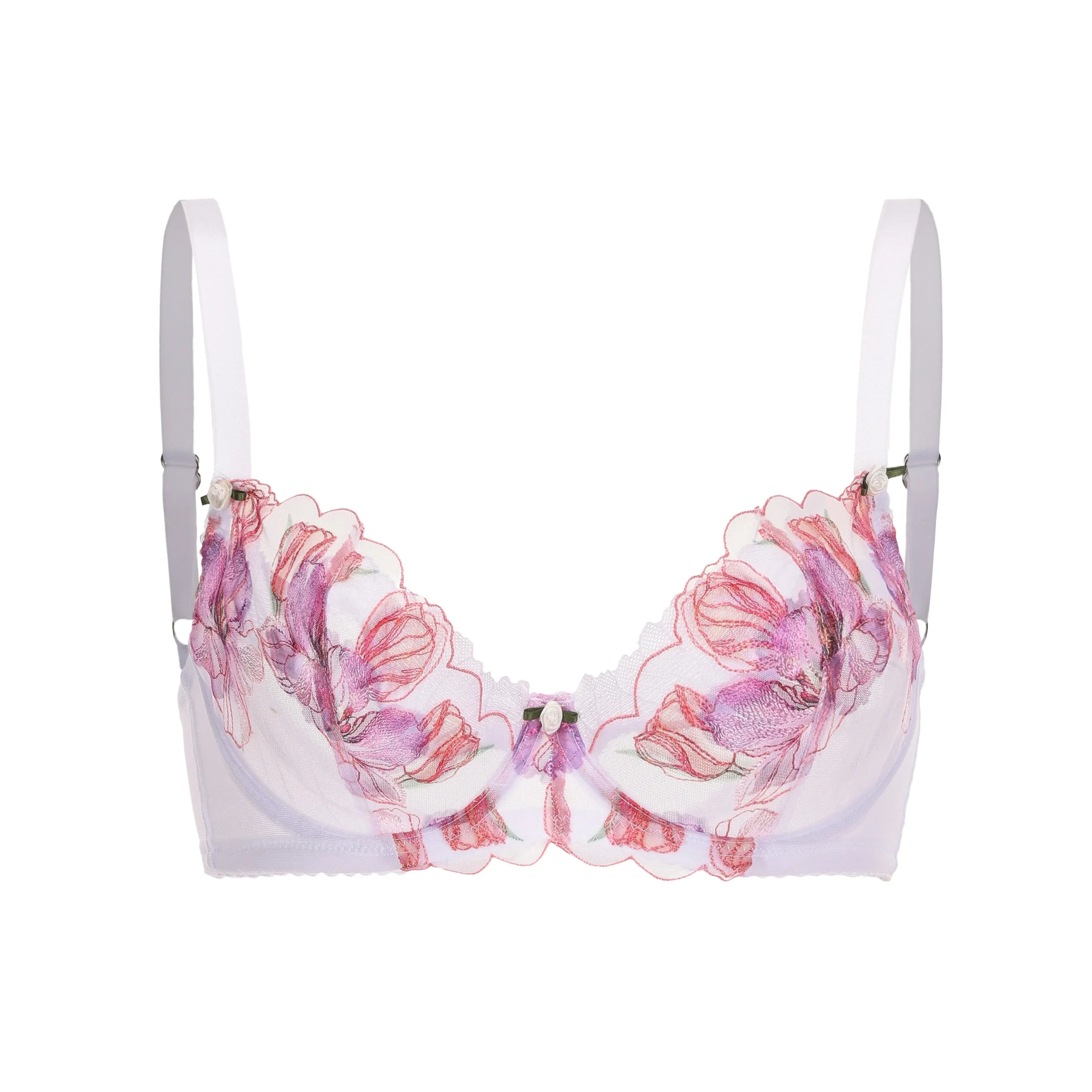 Stephanie Dual Layer Orchid Embroidery Plunge Bra
