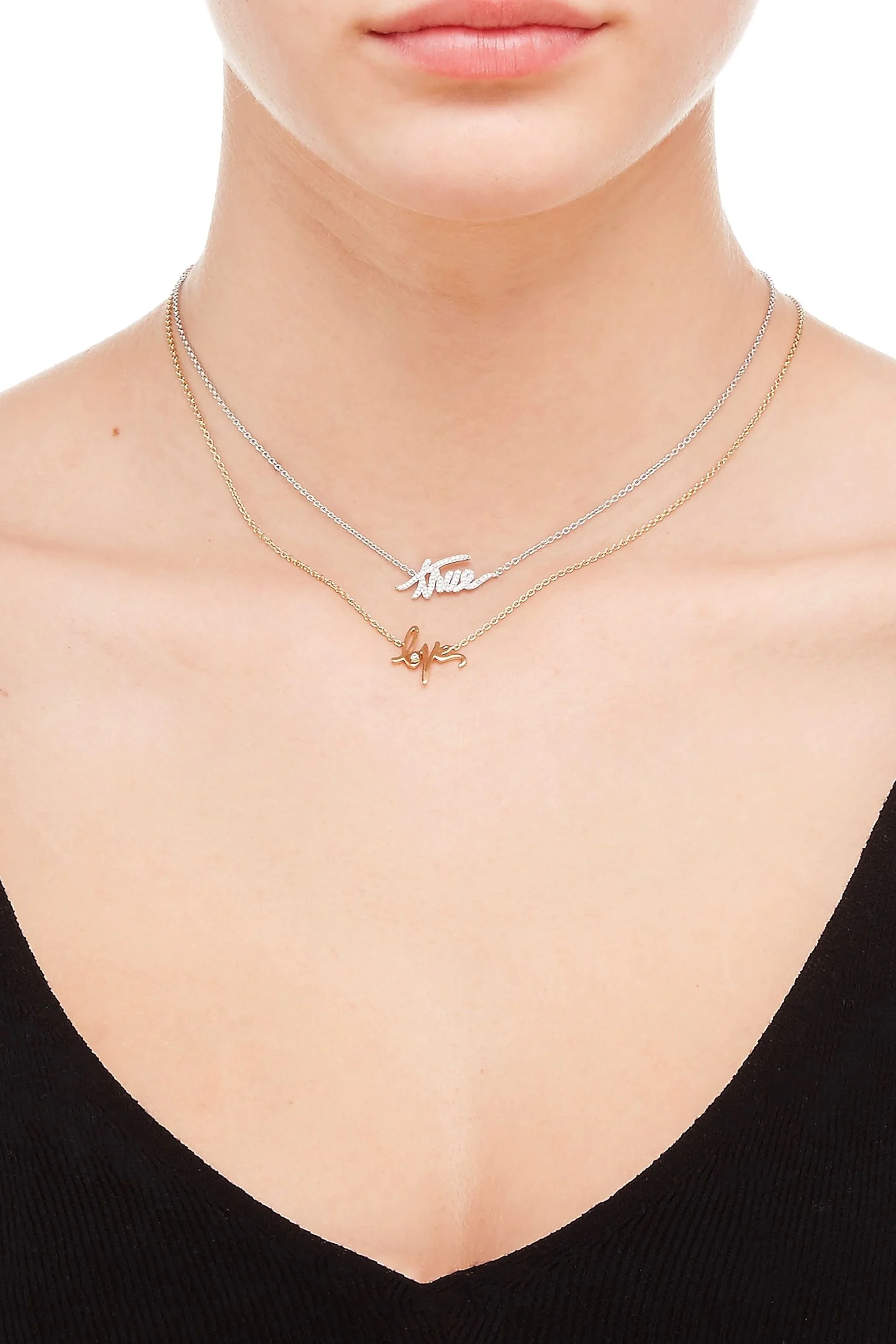 Sterling Silver Love Script Necklace