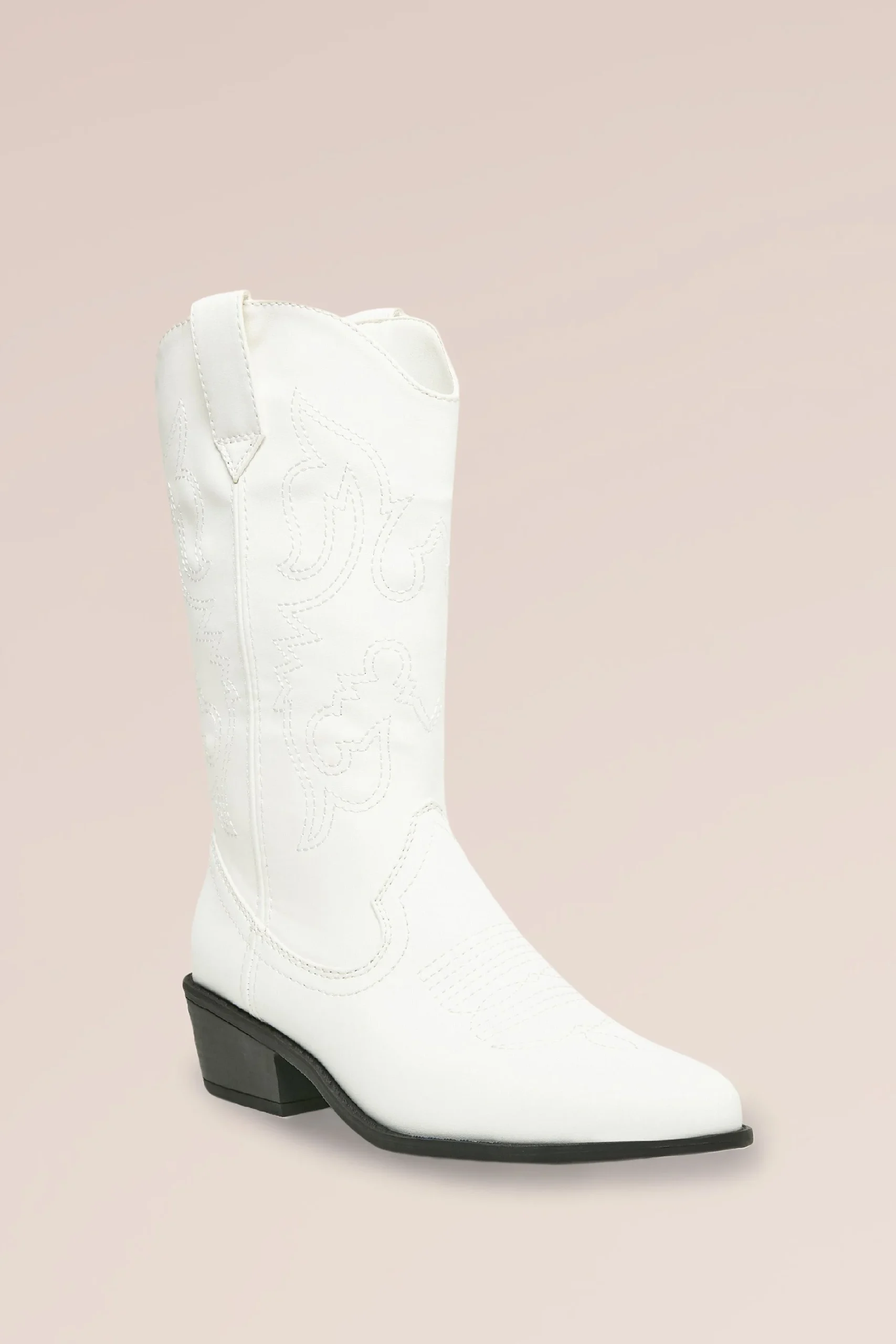 Stitched Pull On Cowboy Boots
