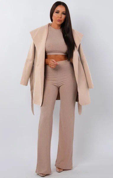 Stone Waterfall Belted Coat - Daya