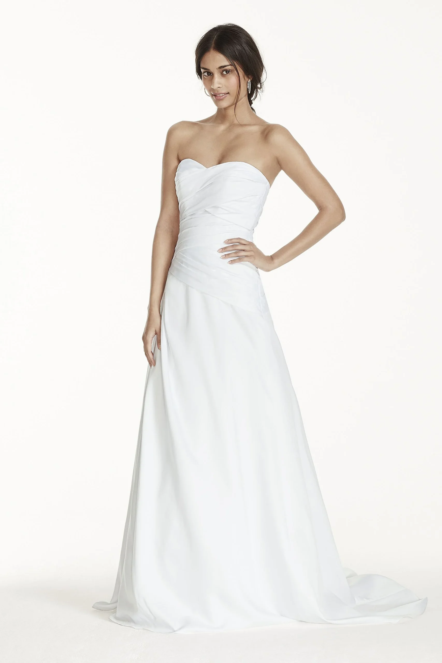 Strapless A-Line Drop Waist Wedding Dress